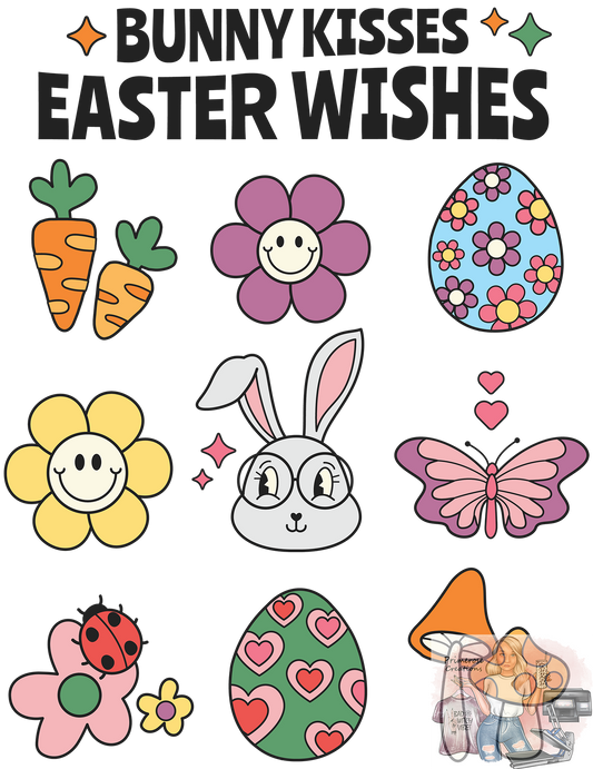Bunny Kisses Easter Wishes DTF