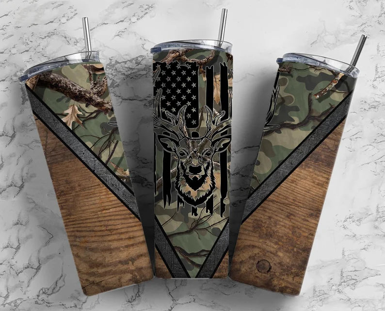 Camo Deer Tumbler Wrap