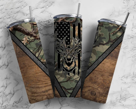 Camo Deer Tumbler Wrap