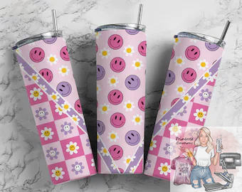 Checkered Smiley Tumbler Wrap