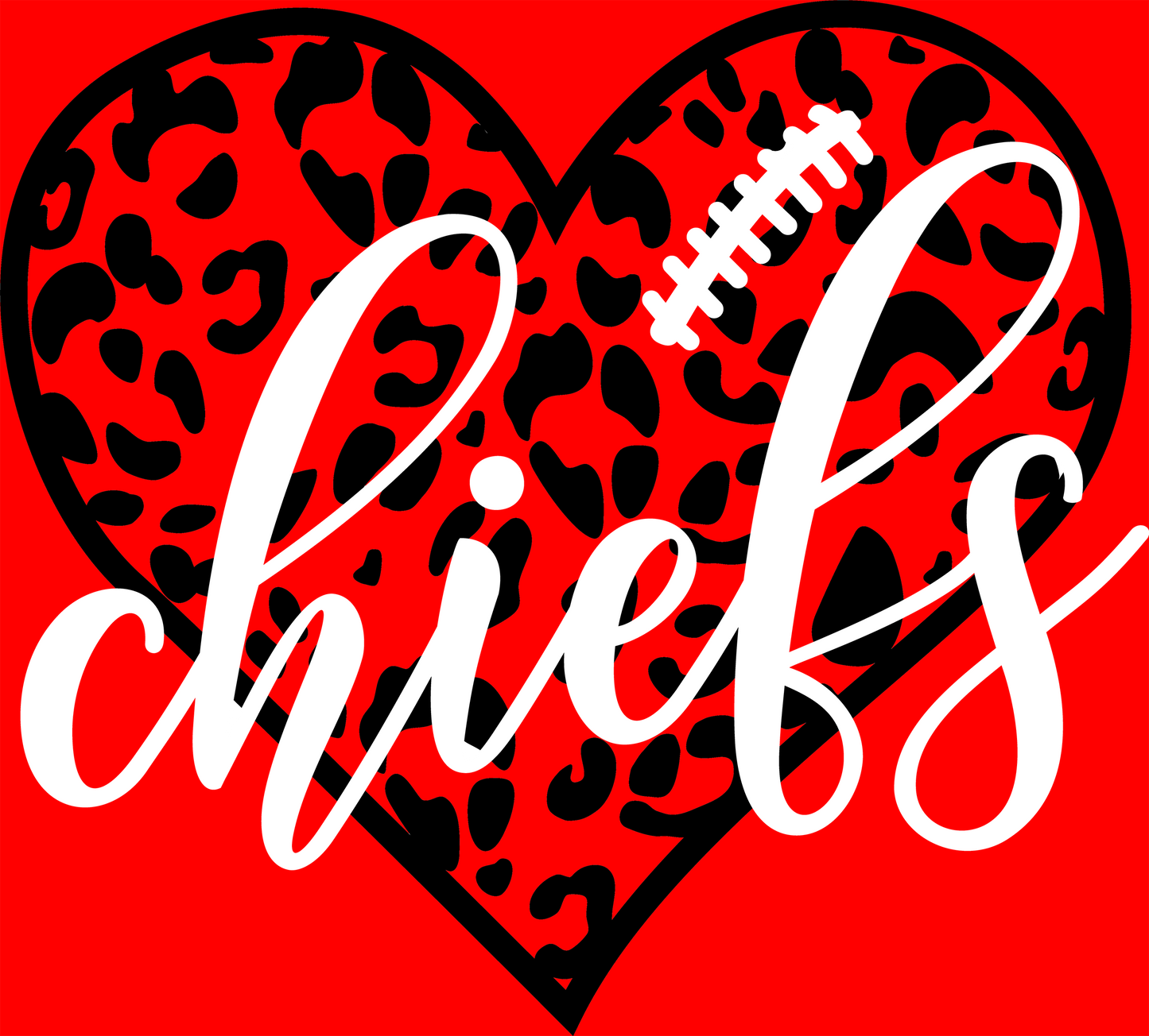 Cheifs Cheetah Heart DTF