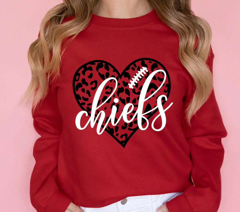 Cheifs Cheetah Heart DTF