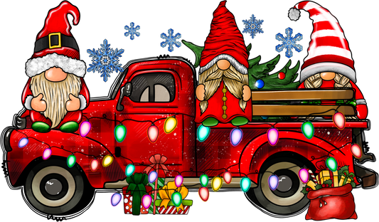 Riding with My Knomies Christmas Truck DTF