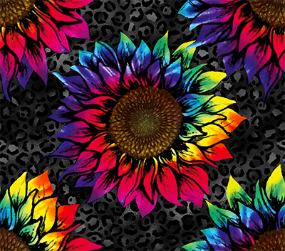 Colorful Sunflower Cheetah Tumbler Wrap