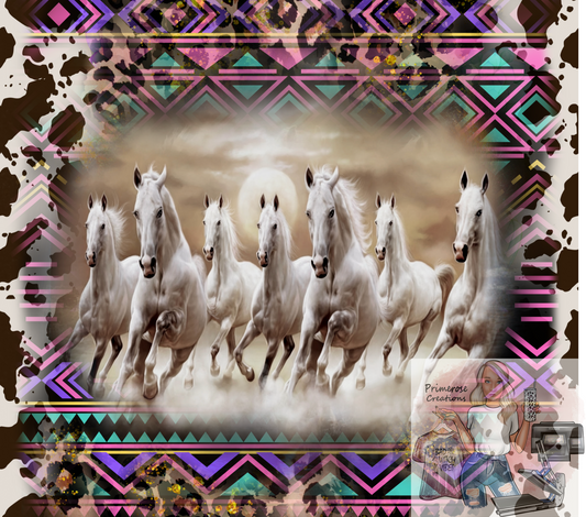 Cowhide Horses Tumbler Wrap