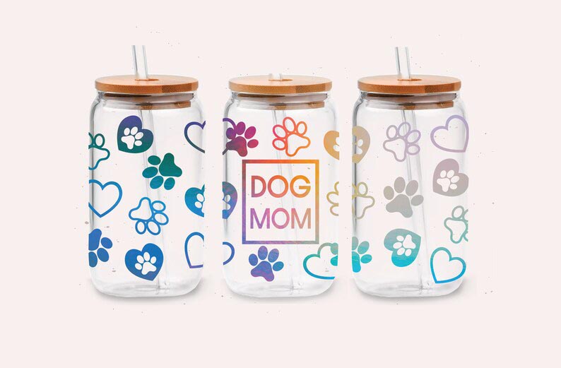 Dog Mom Colorful Libbey Wrap