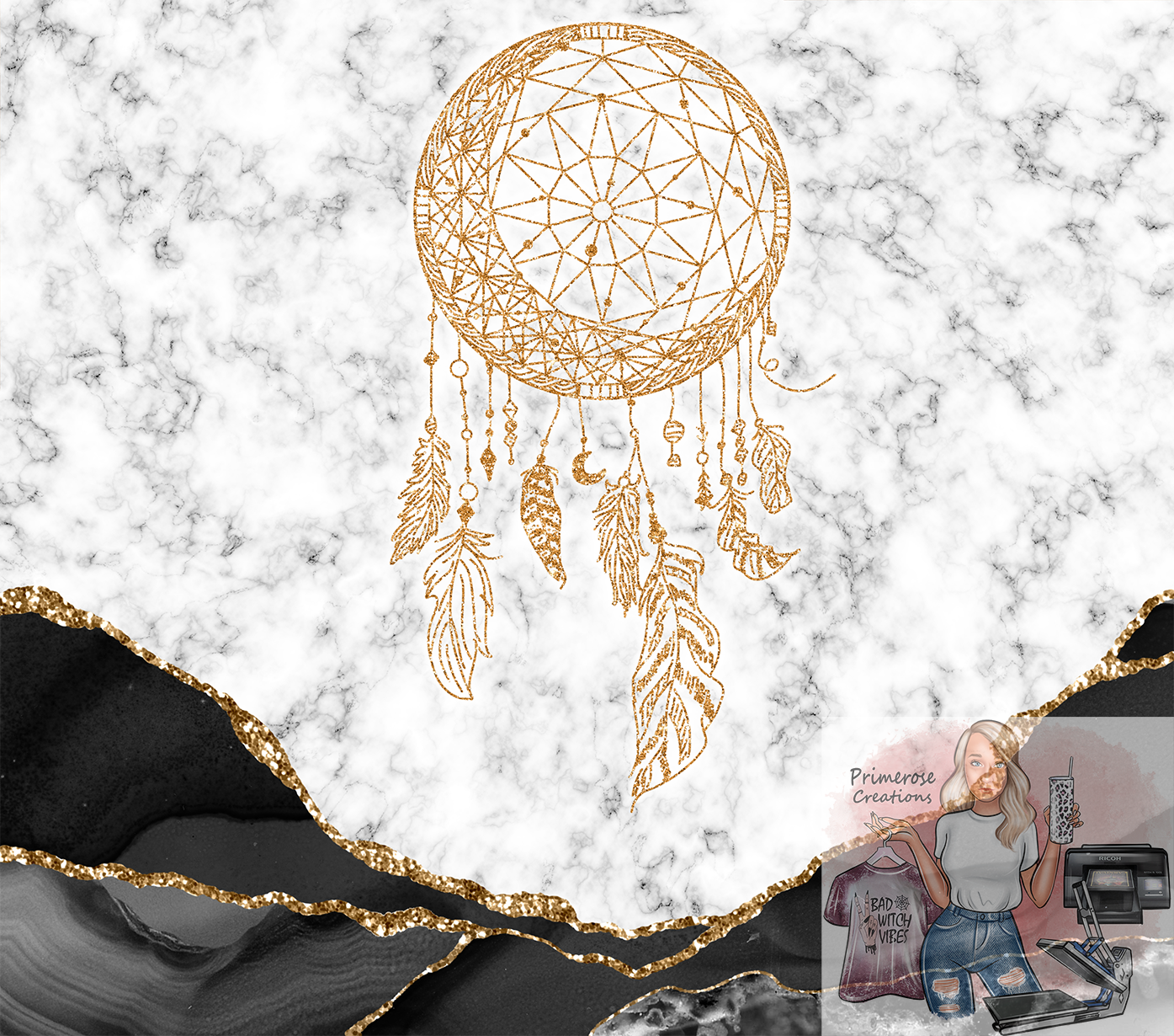 Dream Catcher Marble Tumbler Wrap