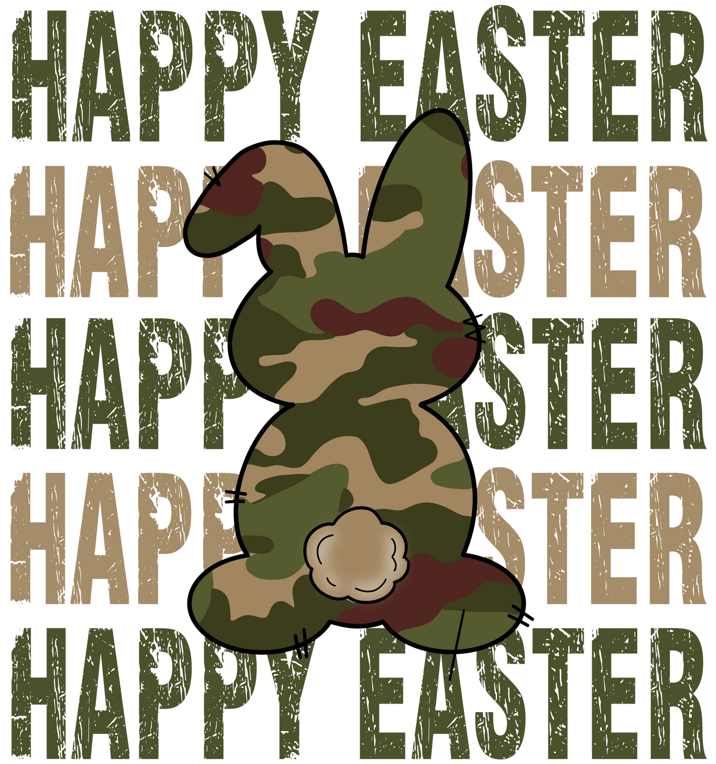Happy Easter Repeat Camo DTF