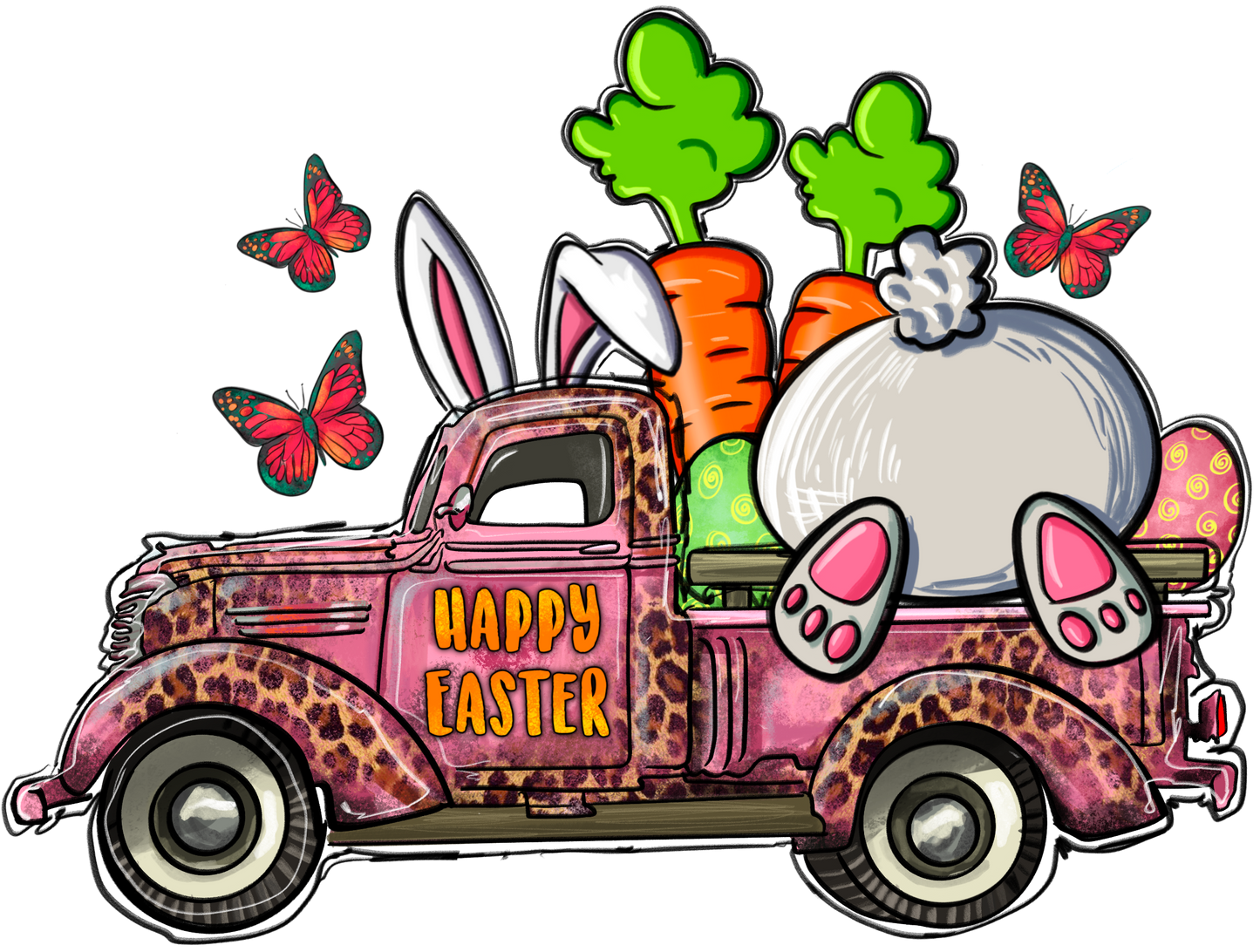 Happy Easter Truck DTF