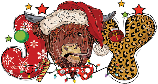 Joy Cow Christmas DTF