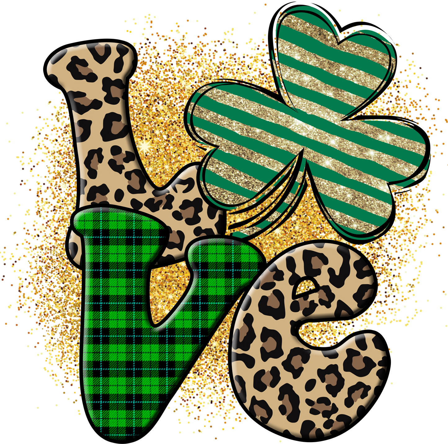 Love Glitter and Plaid DTF