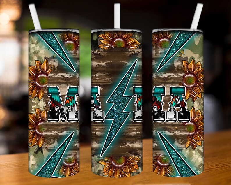 Mama Retro Sunflower Tumbler Wrap