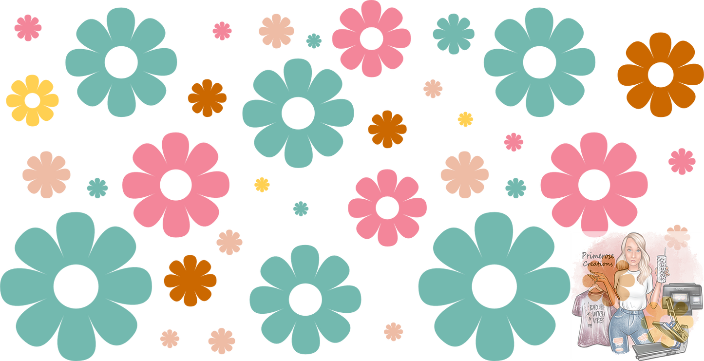 Retro Flowers 2 Libbey Wrap