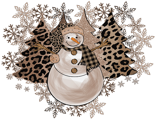 Snowman Leopard Christmas Trees DTF