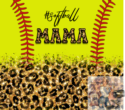 #Softball Mama leopard Tumbler Wrap