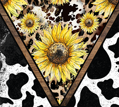 Sunflower and Cowprint Tumbler Wrap