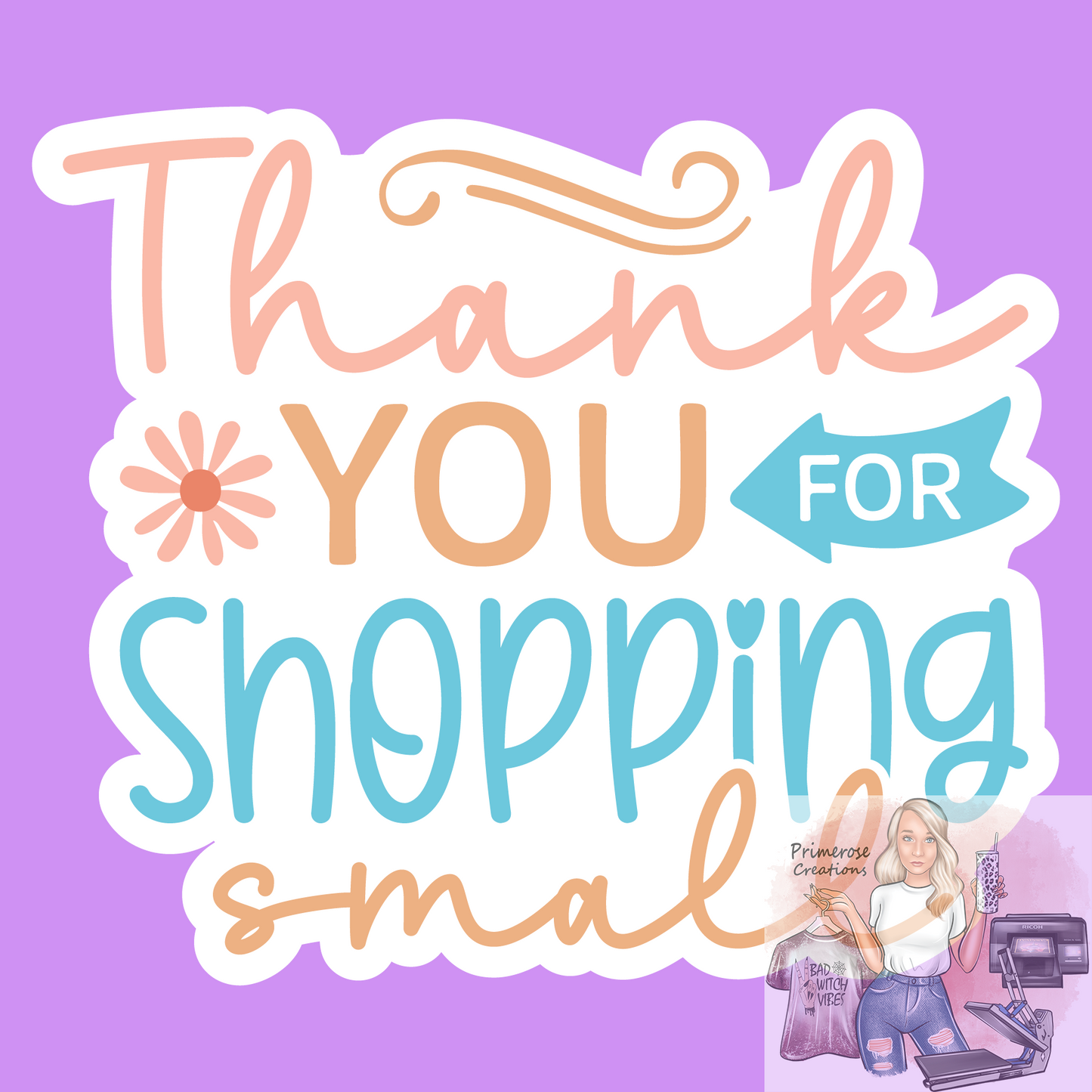 Thank You For Shopping Small Stickers