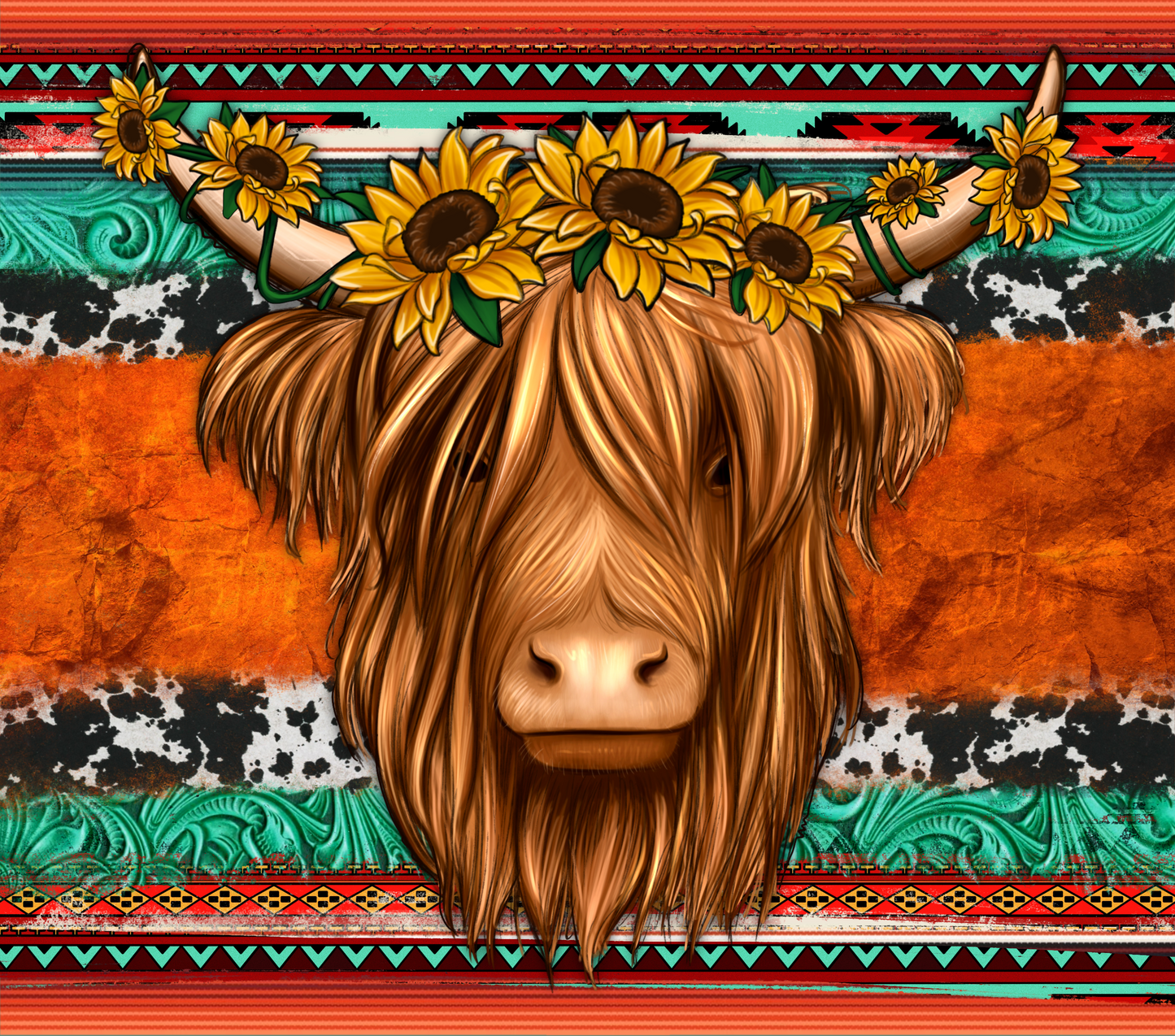 Western Cow Tumbler Wrap
