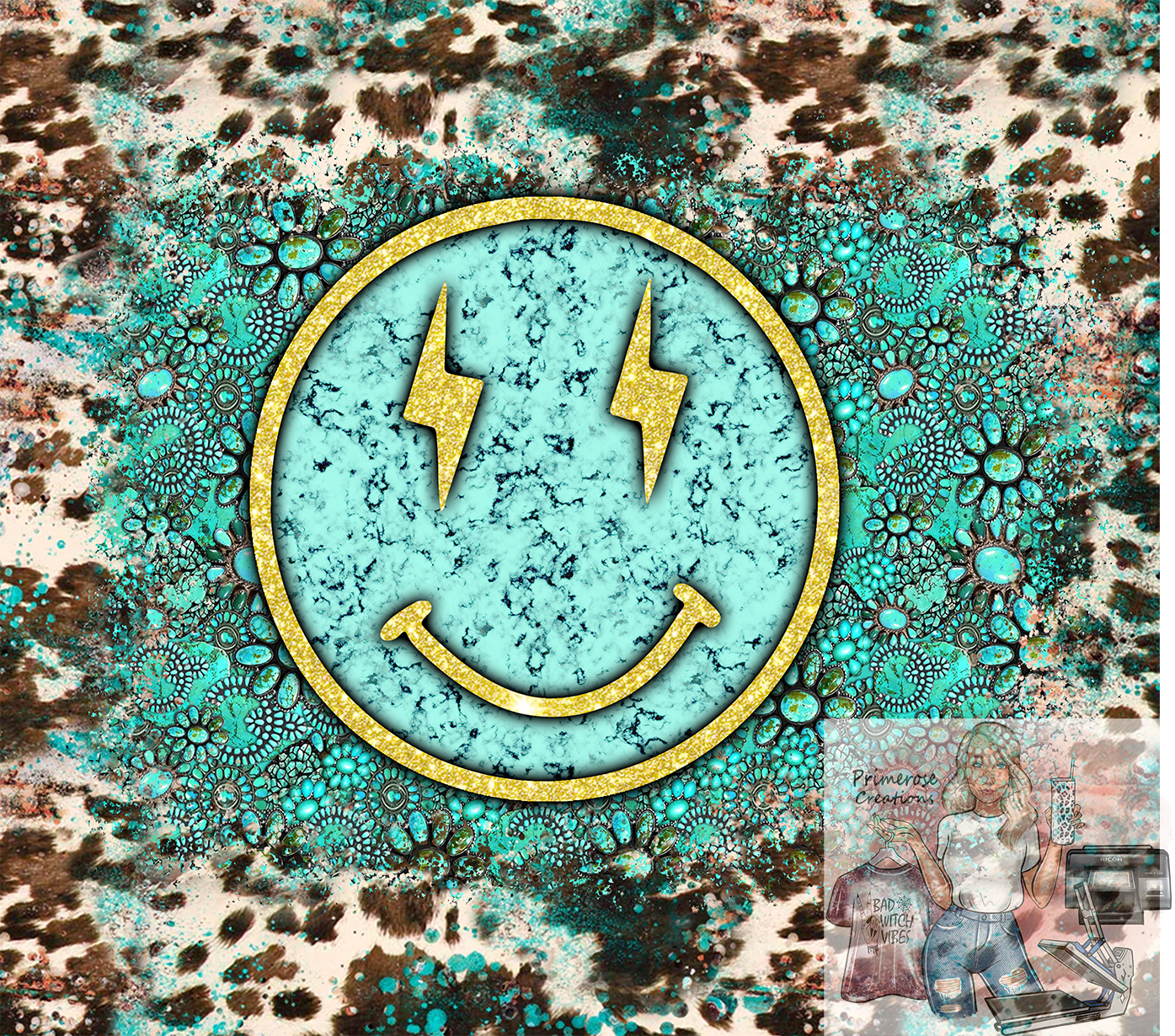 Western Lightening Bolt Tumbler Wrap