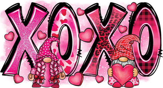 XoXo Pink Knomes DTF