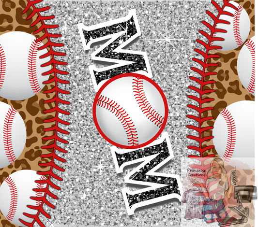 Baseball Mom Glitter Tumbler Wrap