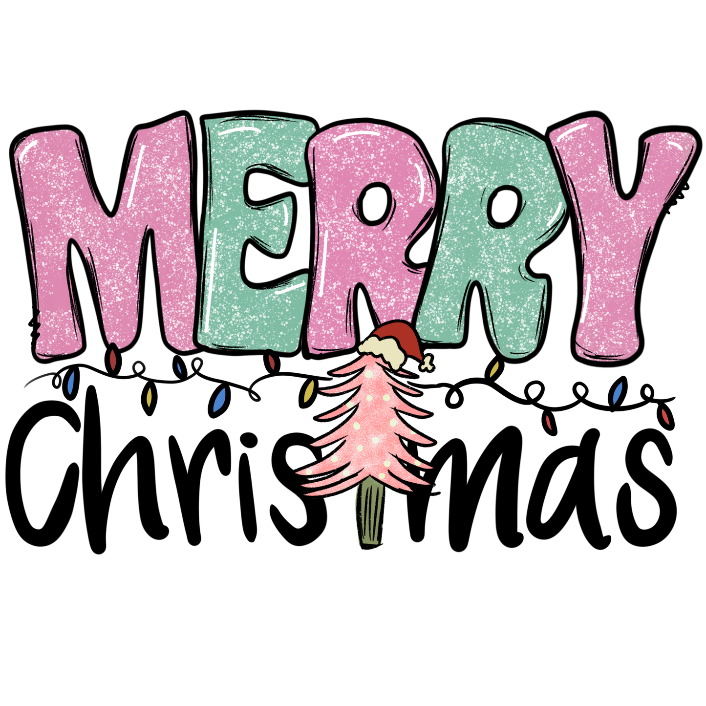 Merry Christmas Colorful DTF