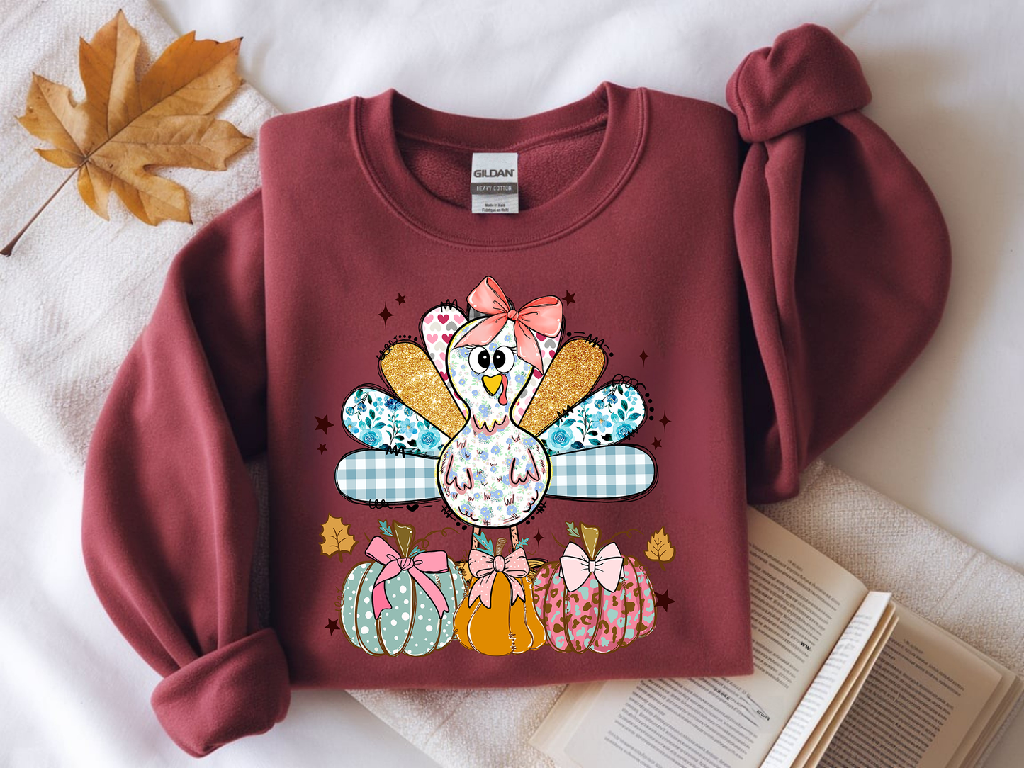 Turkey Pumpkin-Full Color-DTF TRANSFER- 2-5 Business Days