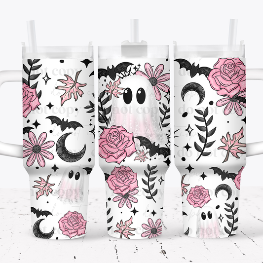 Pink Ghostie- 40oz Tumbler Wrap
