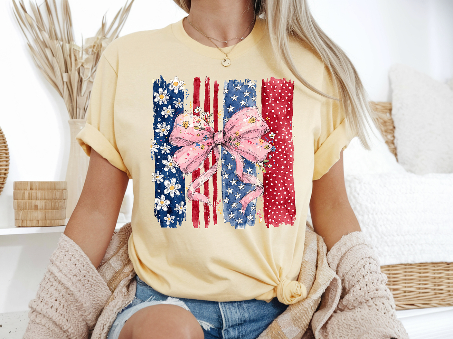 4th of July Florals - Full Color - DTF Transfer - 2-5 Business Days