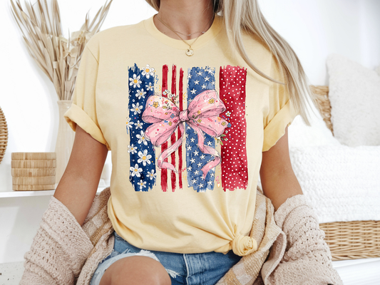 4th of July Florals - Full Color - DTF Transfer - 2-5 Business Days