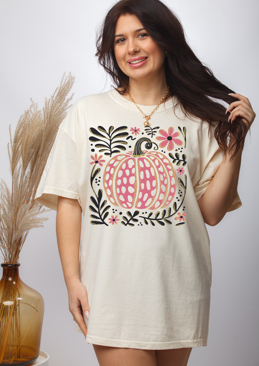 About a Boho Floral Pumpkin- DTF Transfer