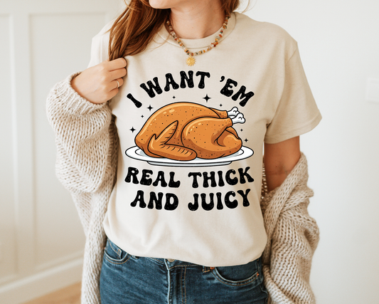 About Funny Juicy Thanksgiving Turkey-Full Color-DTF TRANSFER- WHOLESALE