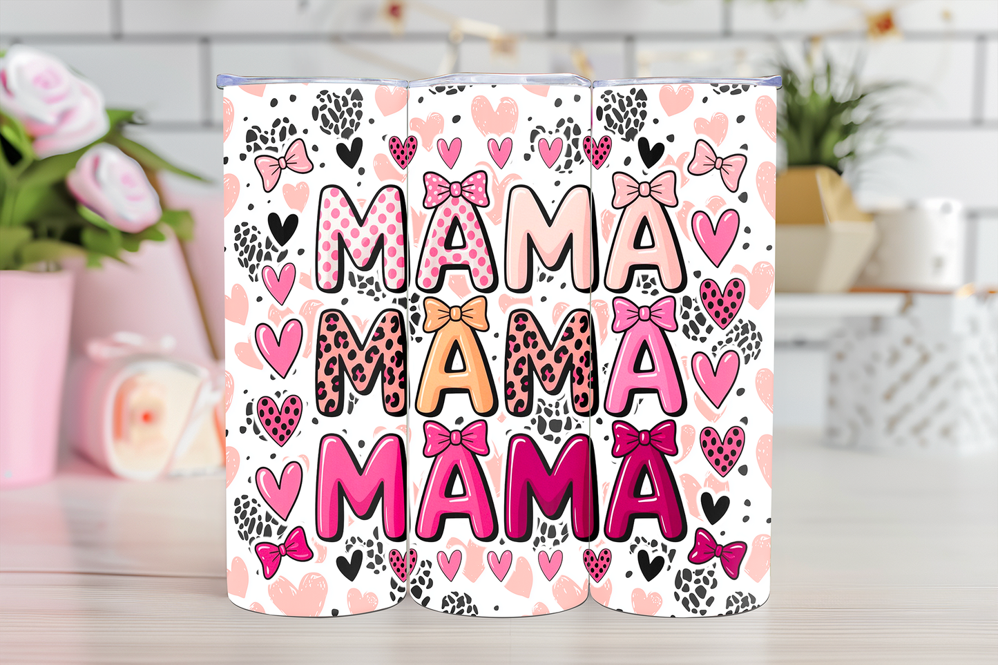 Mama Checkered -20oz Sublimation Tumbler Wrap
