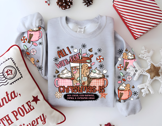 All I Want w/ Double Sleeves- Full Color- DTF TRANSFER-RTS#32