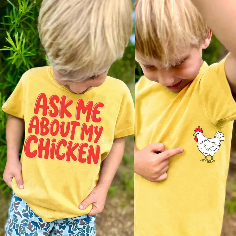 Ask Me About My Chicken - Youth - Full Color - DTF Transfer - Flash Grab Friday