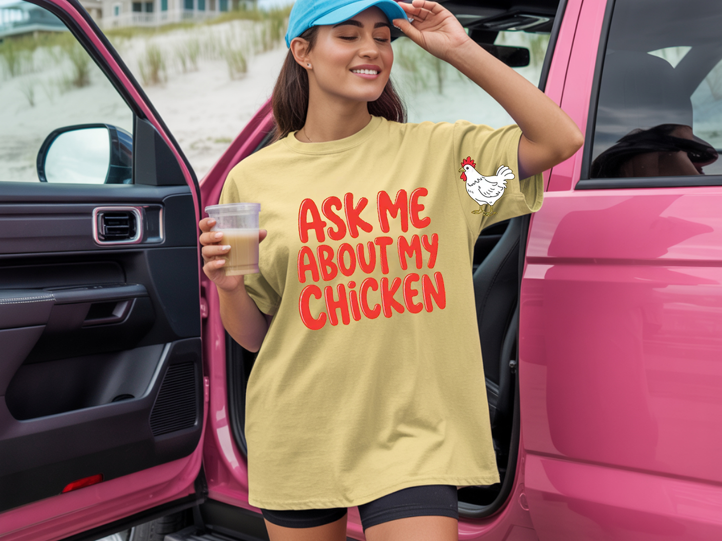 Ask Me About My Chicken - Full Color - DTF Transfer - Flash Grab Friday