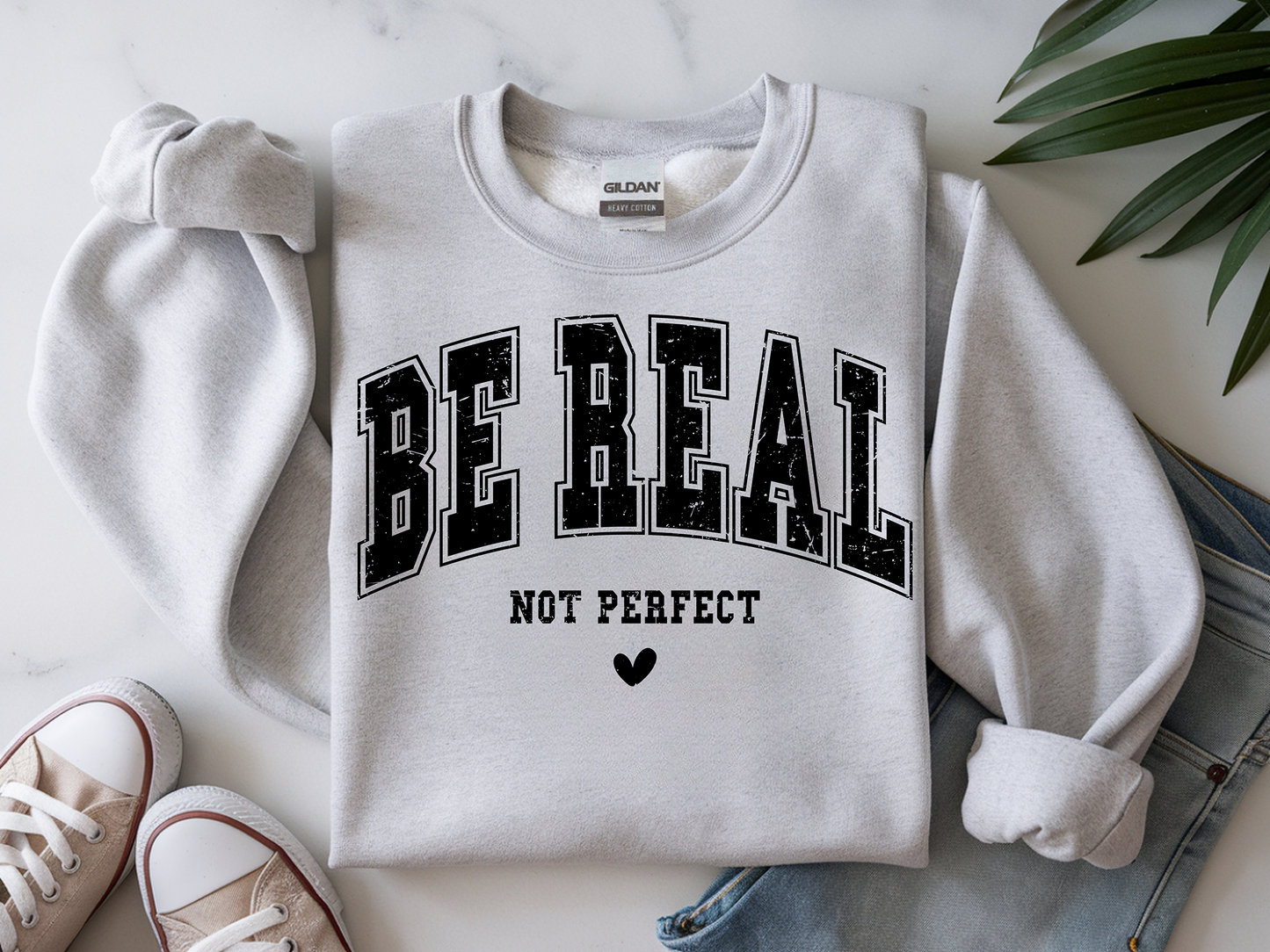 Be Real Not Perfect (Black)-Full Color-DTF Transfer-2-5 Business Days