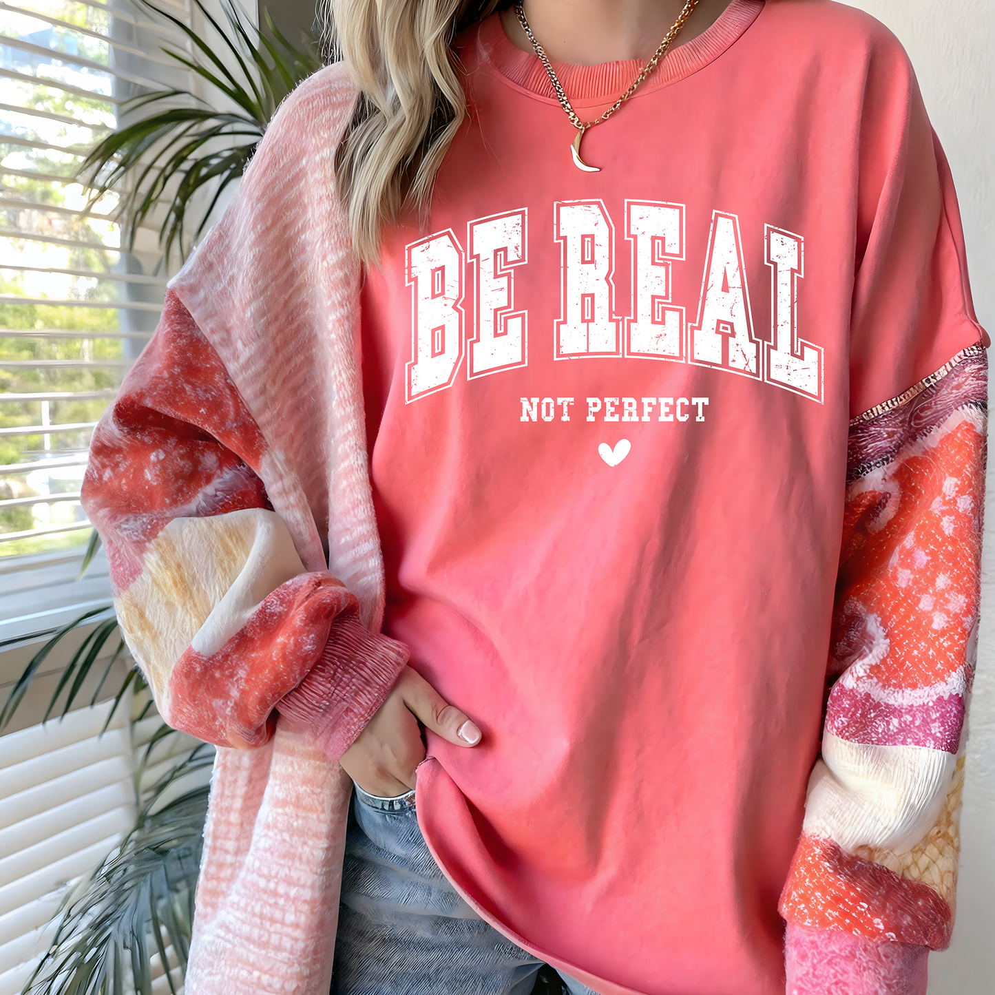 Be Real Not Perfect (White)-Full Color-DTF Transfer-2-5 Business Days