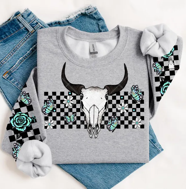 Beautiful Turquoise W Sleeves - DTF Transfer - Friday New Release-RTS#F