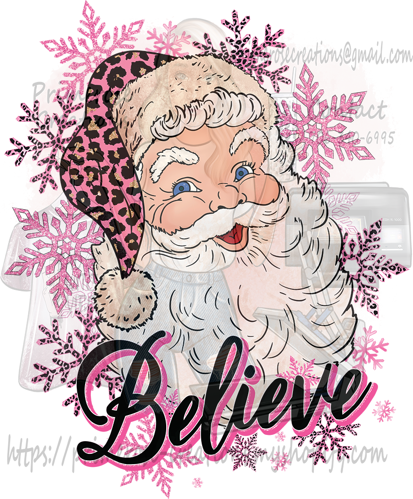 Believe Santa Pink