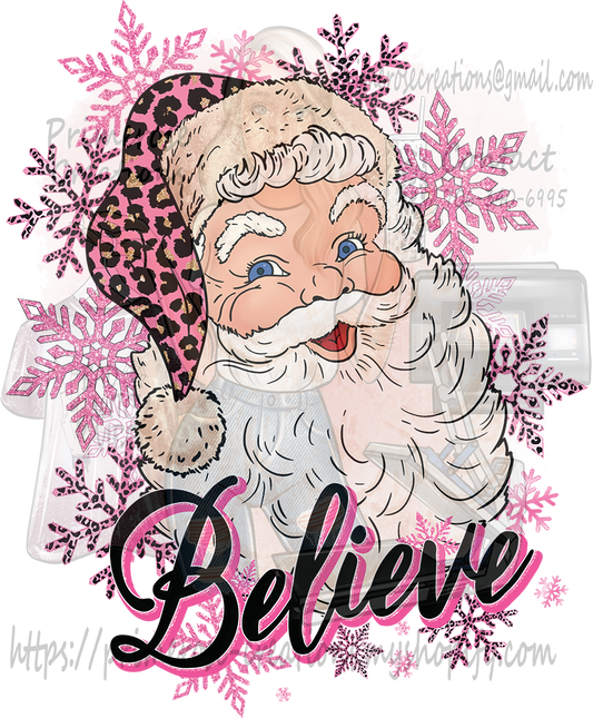 Believe Santa Pink