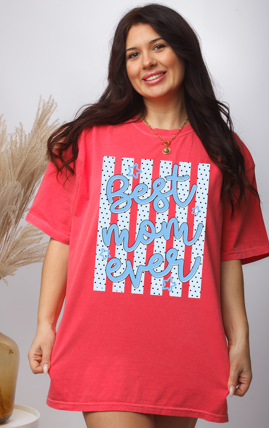 Best Mom Ever Striped - Full Color - DTF Transfer - 2-5 Business Days