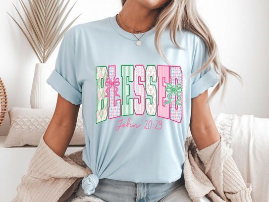 Preppy Spring Blessed - Full Color - DTF Transfer - Flash Grab Friday