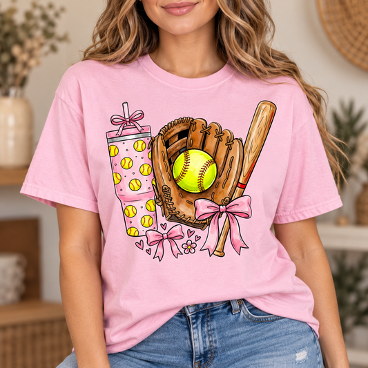 Girly Softball- Full Color DTF TRANSFER