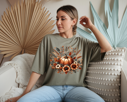 Boho Fall Pumpkin-Full Color -DTF TRANSFER