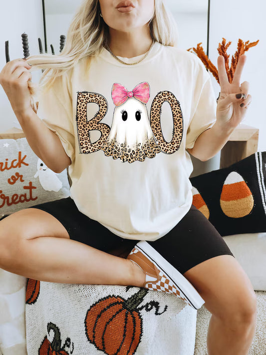 Boo Leopard- Full Color DTF Transfer - RTS#61