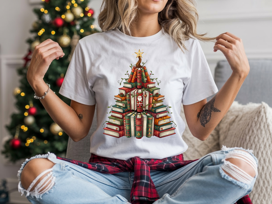 Bookish Christmas Tree-Full Color-DTF TRANSFER-2-5 Business Days