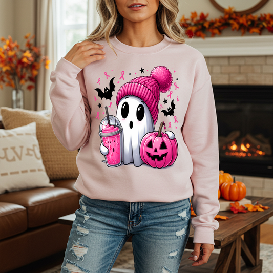 Breast Cancer Ghostie- Full Color DTF Transfer-2-5 Business Days
