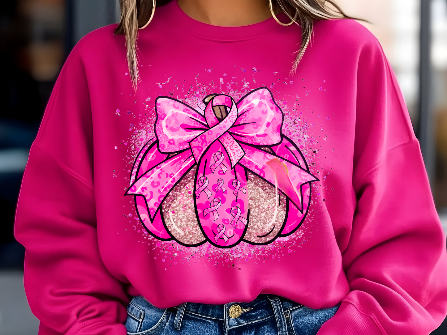 Breast Cancer Pumpkin-Full Color -DTF TRANSFER- WHOLESALE