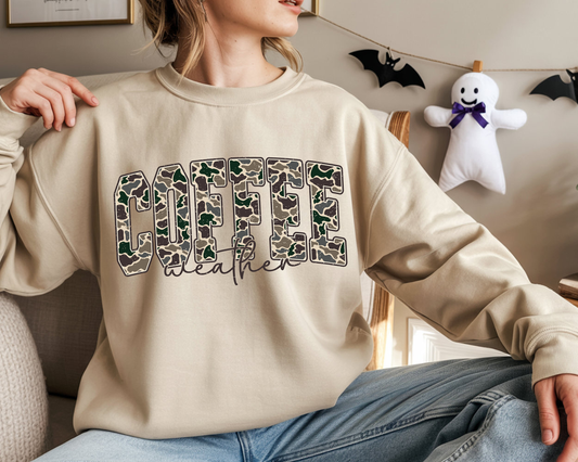 Camo Coffee Weather- Full Color-DTF Transfer-2-5 Business Days